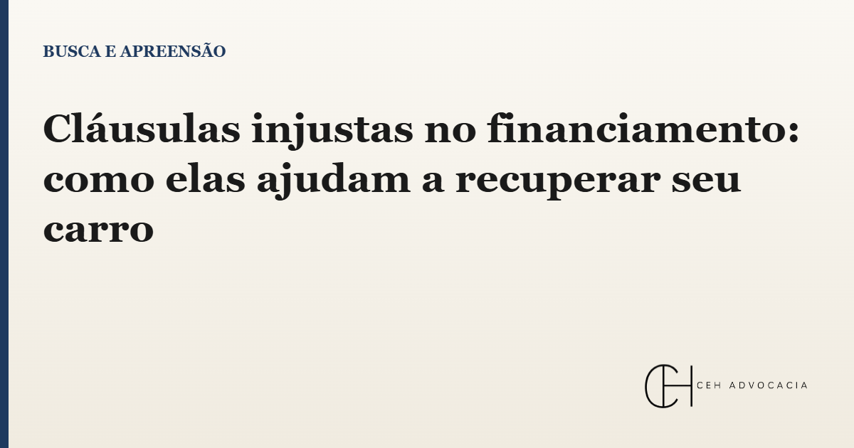 cláusulas injustas no financiamento
