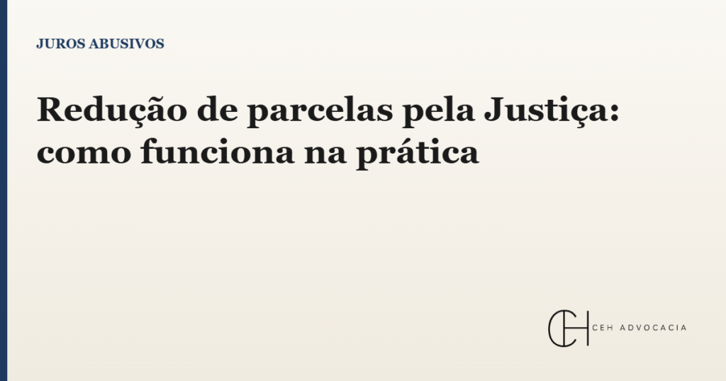 redução de parcelas