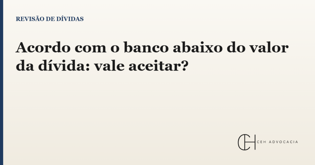 acordo com o banco