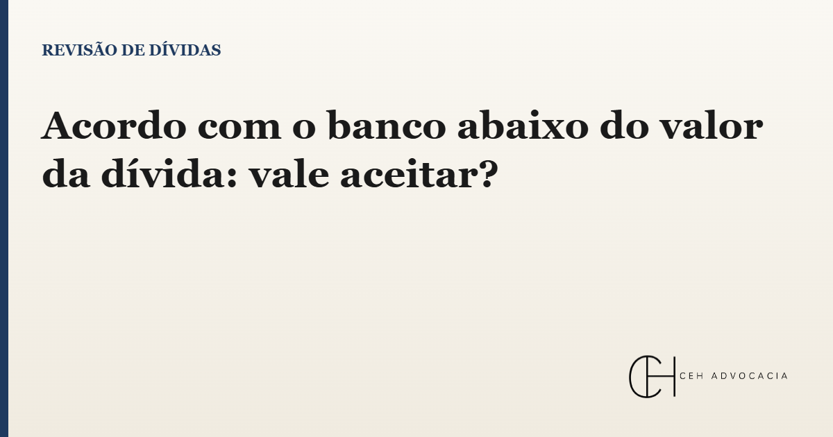 acordo com o banco