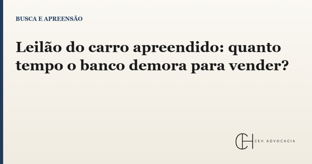 leilão do carro apreendido