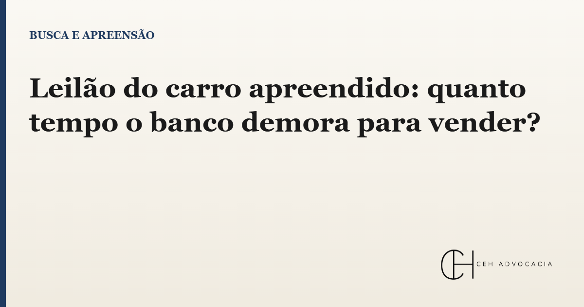 leilão do carro apreendido