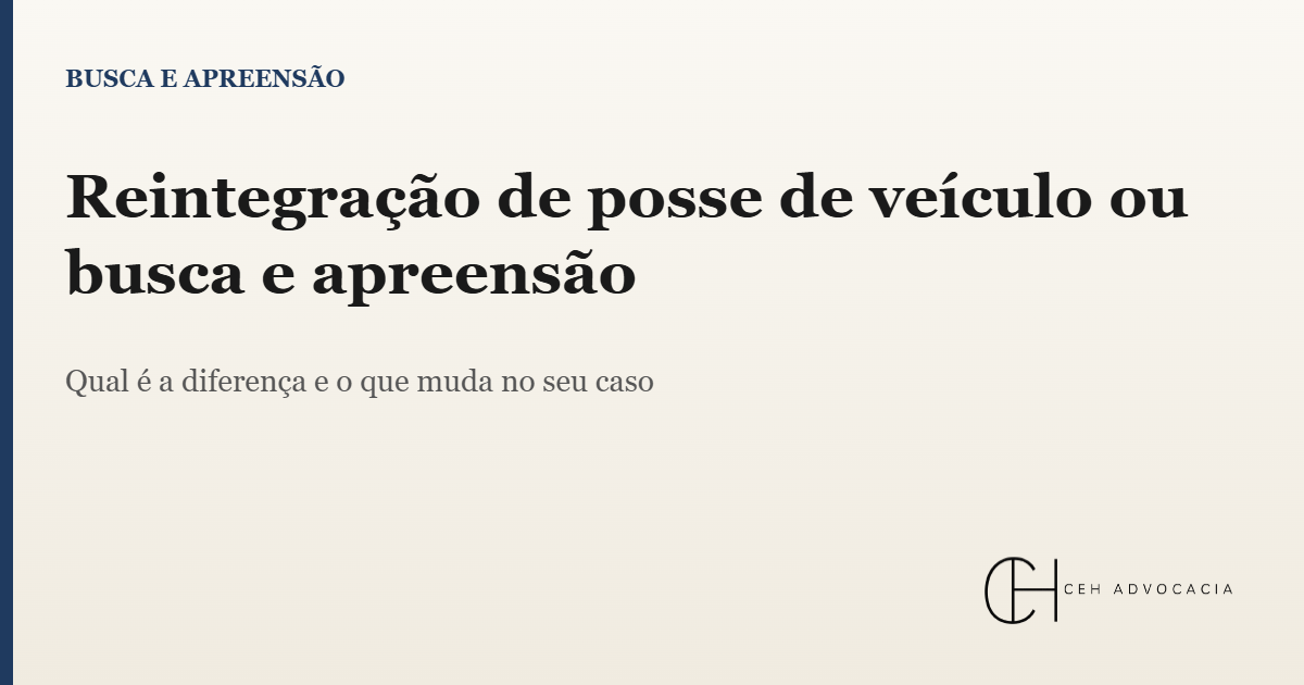 reintegração de posse de veículo