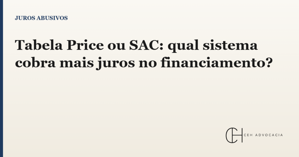 tabela price ou sac