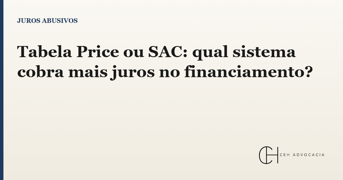 tabela price ou sac
