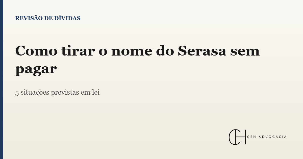 tirar o nome do Serasa